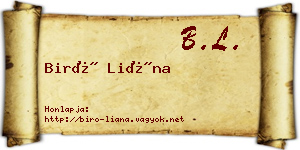 Biró Liána névjegykártya